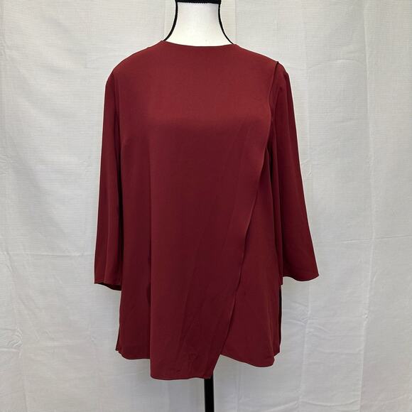 MM. LaFleur Red Long Sleeve Blouse - Size M - Picture 6 of 11